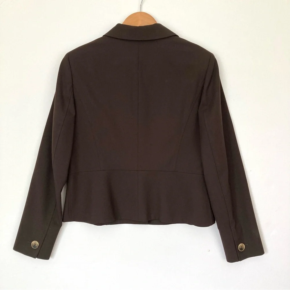 JONES NEW YORK Stretch Blazer Jacket Lined 4-Button Brown 8P - Picture 2 of 5